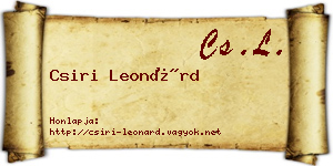 Csiri Leonárd névjegykártya